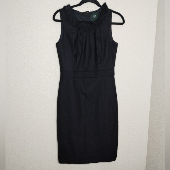 J. Crew Suiting Black Leigh Sheath Dress #30051 Women's Size 4 - Picture 1 of 8